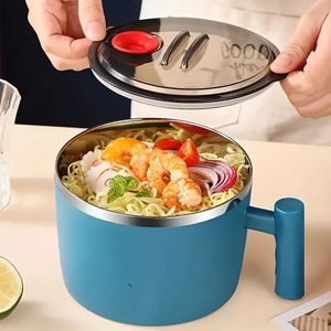Ramen Bowl Lunch Container 1000ml Grands bols à soupe thaïlandaise Vaisselle avec support de téléphone Bols à céréales pour la maison Cuisine Camping - Product Image 2