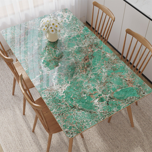 Cubierta de <span class=keywords><strong>Mesa</strong></span> <span class=keywords><strong>Transparente</strong></span> de PVC Impresa con Láser, Impermeable y Suave, con Diseño Floral, Película Plástica para Mesas de Comedor, Técnica No Tejida - Product Image 2