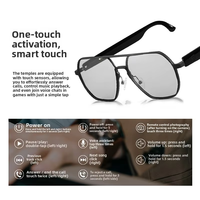 Traduction IA pour Lunettes Intelligentes Photochromiques Anti-UV Assistant Vocal Contrôle Tactile Lecteur de Musique Appel IPX-5