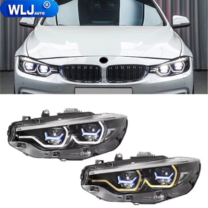 Gruppo Fari a LED WLJ per <span class=keywords><strong>BMW</strong></span> <span class=keywords><strong>Serie</strong></span> <span class=keywords><strong>4</strong></span> F32 2013-2020, Stile M4 con Anello <span class=keywords><strong>Blu</strong></span>, DRL Bicolore, Proiettore Plug and Play - Product Image 1