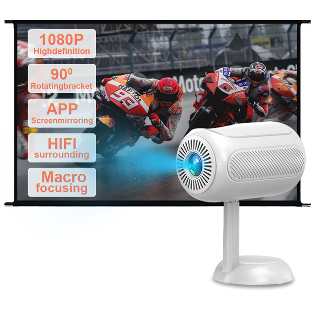 The Latest Smart Android Full HD 1080P Home Theater LCD Portable Projector Mini 4K Video Projector Comes with a Stand