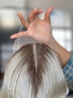 Mini perruque SHY en cheveux humains, cheveux vierges bruts, couverture fine des cheveux 8*8, dentelle frontale, ondulations naturelles, couleur de salon, OEM ODM