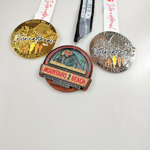 Médaille de marathon coureurs bon marché course de trail virtuelle amusante médaille de <span class=keywords><strong>montagne</strong></span> avec ruban couleur 5k 10k course de course sport - Product Image 4