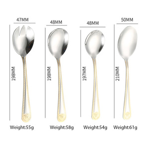 Hot bán 72 cái thép không gỉ Dao Kéo Vàng Flatware Set kim loại <span class=keywords><strong>spork</strong></span> Flatware bạc với hộp gỗ - Product Image 5