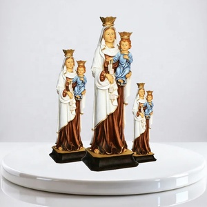 Estatua de la Virgen de Lourdes de Nôtre-Dame de Mont Carmel, en Venta, Navidad, Año Nuevo, Artesanía Religiosa Hecha a Mano, Pintada a Mano, de Resina - Product Image 1