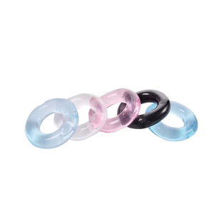 Anneau pénien en silicone noir transparent pour hommes, jouet sexuel pour adultes, retardateur d'éjaculation, vente en gros - Product Image 3