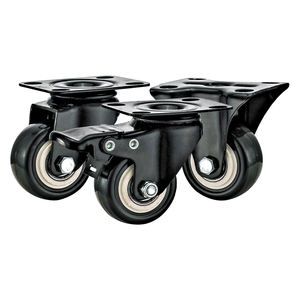 1,5 2 2,5 Zoll leichte Rollen Schwarze PU Quiet Wheels Schwenkbare obere Platte mit Bremse für Büromöbel und kleine Aufbewahrung wagen - Product Image 4