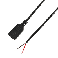 Cable de Alimentación USB 2.0 Personalizado con Conector Hembra Tipo Pigtail, 22AWG, 5V 3A, 2/4 Pines, Revestimiento de PVC, Conductor de Cobre Puro, para Auto/Computadora/iOS/Escáner/Cámara
