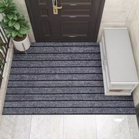 Tapis de porte rayés modernes avec dos antidérapant en PVC, sept nervures, lavables, rembourrés, en polyester