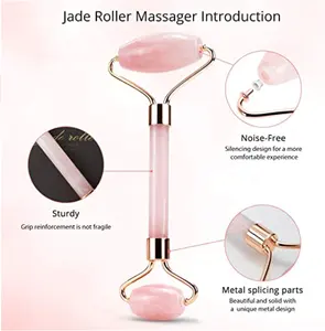 Biểu Tượng Tùy Chỉnh Chất Lượng Cao 100% Đá Tự Nhiên Đích Thực Rose Quartz Vàng Ngọc Lăn Massage Chống Lão Hóa Mặt Lăn