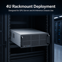 Chassis Server GPU Rak-mount 4U Mendukung 4 Kartu GPU Turbo Lebar Ganda 11 Slot PCIe 4.0 CRPS 1+1 PSU Redundant untuk Inferensi AI