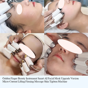 Instrument de beauté des doigts dorés Version de mise à niveau du <span class=keywords><strong>masque</strong></span> facial intelligent AI Machine de massage raffermissante à micro courant B - Product Image 6