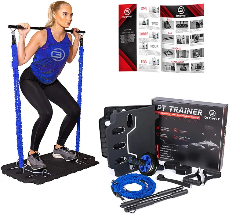 New Sport 10 In 1 Portable Home Gym Equipment With Resistance Bands Bars Pulleys And More Body Workout Home Exercise