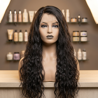 Perruque en cheveux humains vierges indiens Remy, 24 pouces de long, texture ondulée, qualité supérieure, couleur naturelle, double trame, 100g, pour tous