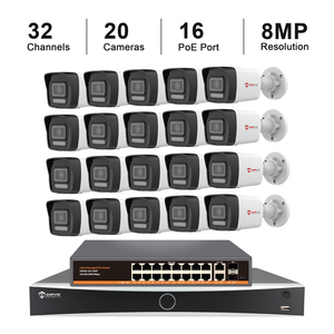 Anpviz ระบบกล้อง8MP PoE 20ชิ้น32CH มีในสต็อกกล้อง bullet 8MP 12MP 32CH 16Ch NVR POE IP67ตรวจจับการเคลื่อนไหว - Product Image 1