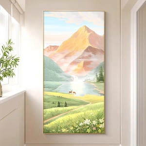 2025 nuevo estilo <span class=keywords><strong>Rural</strong></span> montaña cristal porcelana pinturas verticales cuatro estaciones <span class=keywords><strong>paisaje</strong></span> decoración para el hogar estilo de campo - Product Image 4