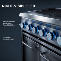 Cuisine extérieure avec barbecue à gaz en acier inoxydable, 5 brûleurs, brûleur latéral, évier, réfrigérateur, rôtissoire