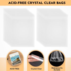 Paquete de 100 Bolsas de Plástico Transparente sin Ácido para Impresiones Artísticas/Fotos/Molduras/Pósters de 12x16, 12 2/5″ x 16″ - Product Image 5