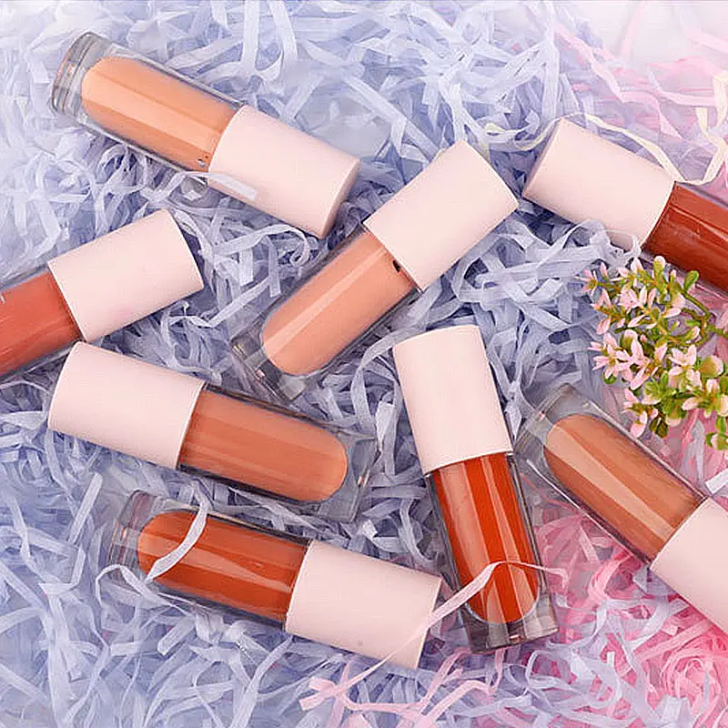 Pink Lip Glaze Lip Gloss Tube Empty Eyelash Brush Container Essential Oil Lipstick Wand Lip Balm Refillable Bottles