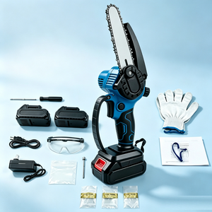 Mini tronçonneuse électrique sans fil de 6 pouces, sans balais, avec batterie au lithium 20V pour la coupe d'arbres et la découpe du bois - Product Image 2