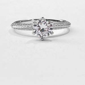 Yüksek kalite lüks kadın gümüş 925 nişan yüzüğü doğal taş güzel teklif <span class=keywords><strong>Promise</strong></span> ile klasik elmas alyanslar - Product Image 4