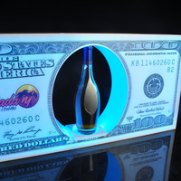 Présentoir de bouteilles LED en forme de billet de dollar, lumières de Noël, glorificateur de bouteilles