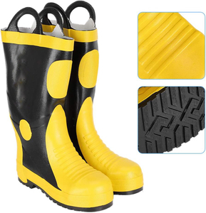 Botas de Bombero Unisex con Certificación 3C para Verano, Antiestáticas, Anti-Impactos, Anti-Pinchazos, Antideslizantes, de Goma y Acero, con Tacón Alto para Rescate - Product Image 4