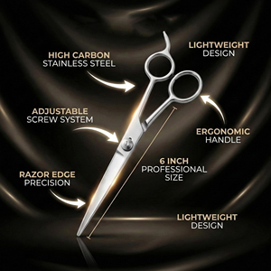 กรรไกรตัดผมมืออาชีพ 5.5 นิ้ว 6 นิ้ว กรรไกรซอยผม ด้ามจับหมุนได้ ใบมีดคม - Product Image 6