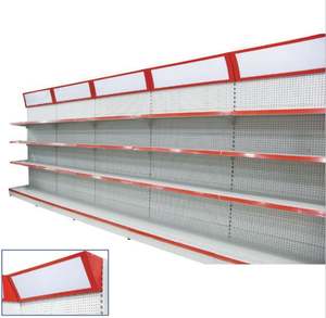 网上购物超市货架吊篮打孔背板单侧带顶部倾斜灯箱 - Product Image 1