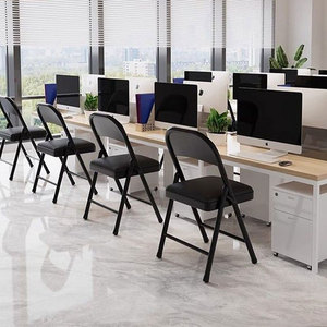 Sillas plegables acolchadas de <span class=keywords><strong>metal</strong></span> negro al por mayor para uso en conferencias, muebles para el hogar - Product Image 3