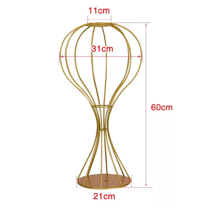 Wrought Iron Arrangement Flower Stand Decoration Ornaments Wire Wedding Metal Gold Color Column Vase Stand Decoration