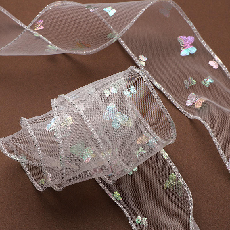 Beige butterfly symphony mesh shoelaces