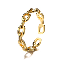 Bague de style INS en argent doré S925 Bague de pierres précieuses carrée creuse simple unisexe pour décoration de main de fête ou d'anniversaire