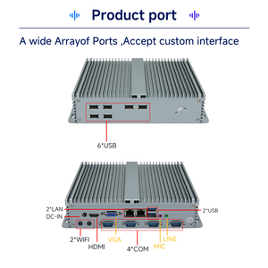 N100 CPU 2Giga <span class=keywords><strong>LAN</strong></span> 8usb VGA HD mi 4com DC 12V không quạt công nghiệp máy tính Mini PC - Product Image 5