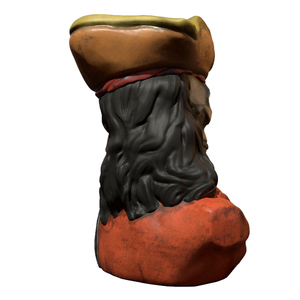 Vente en gros d'ustensiles de bar personnalisés hawaïens Cool Gentleman Effet d'essuyage Céramique Cheveux longs Squelette borgne Pirate Capitaine Buste Tiki Mug - Product Image 4