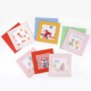 Роскошные необычные поздравительные открытки на день рождения с изображением динозавра из розовой бумаги, поставщики конвертов с индивидуальным принтом