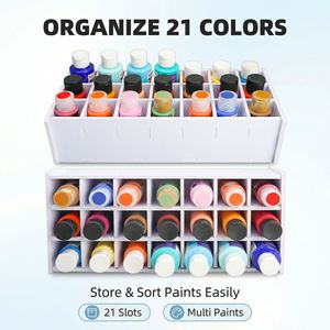 Organisateur de bureau avec tiroir de rangement, 20 compartiments, rectangle, dessus ouvert, pour le rangement des fournitures de peinture et de loisirs créatifs sur le bureau - Product Image 5