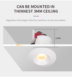 Mini spot LED 1 Watt Surface encastrée IP44 ultra mince 3000k led downlight spot light - Product Image 4