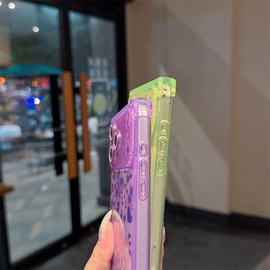 เคสโทรศัพท์มือถือลายเสือดาวหรูหรา ประดับกลิตเตอร์ สำหรับ iPhone 18 17 16 15 14 Pro Max พร้อมกระจกป้องกันเลนส์กล้อง ดีไซน์มุมฉาก ฝาหลังแบบมีประกาย - Product Image 5