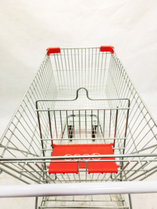 Germany Style Shopping Cart 240L PU <strong>Wheel</strong> Shopping <strong>Trolley</strong> <strong>Hand</strong> Push <strong>Trolley</strong> for Supermarket - Product Image 4