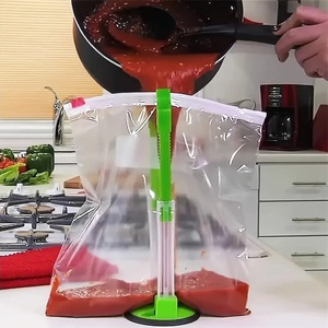 Bag Support <b>Rack</b> Foldable Plastic Storage Holder For <b>Kitchen</b> Food Bags Standing Type Rectangular Flexible Green Blue Red Yellow - Product Image 1