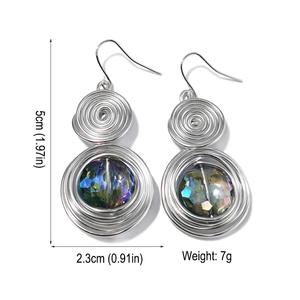 HANSIDON-pendientes de cristal Vintage helicoidales de alambre, joyería chapada en oro, con cuentas, accesorios - Product Image 4