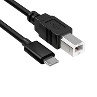 Kabel Printer USB Type C ke USB 3.0 Type B Male Kecepatan Tinggi, Kabel Tembaga Murni, Garansi 12 Bulan untuk Printer Brother