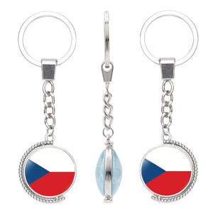 Porte-clés rotatif avec drapeau de pays, design de nouveaux pays, porte-clés avec dôme en verre rotatif, porte-clés personnalisable - Product Image 3