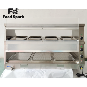 Vitrine chauffante électrique commerciale / Vitrine chauffante en verre incurvé Prix de gros d'<span class=keywords><strong>usine</strong></span> Frites Burgers <span class=keywords><strong>Poulet</strong></span> Commercial - Product Image 4