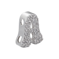 Perles Initiales en Argent/Or CZ de 26 Lettres pour la Fabrication de Bijoux