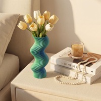 Vase créatif à rayures imprimé en 3D pour arrangement floral de salon, ornement de décoration intérieure, vente en gros transfrontalière