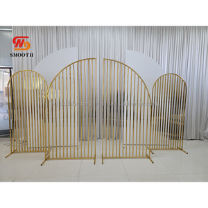 Decoración de Escenario para Bodas y Eventos LEDA, Venta Especial, Estilo Moderno, Fondo Desmontable de Acero Inoxidable Dorado - Product Image 2