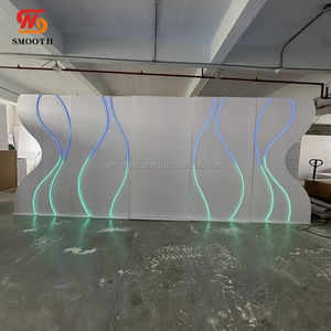 Fond de scène incurvé en acrylique blanc de luxe, durable, en forme d'arche 3D, avec fleurs, pour événements, 600x270cm, personnalisable pour la scène de mariage - Product Image 6