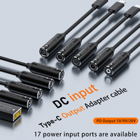 OEM PD 64W Tipo C a DC Cable adaptador USB C 17CM Cable corto para puerto de carga rápida 5517 5521 5525 6014 PC portátil
